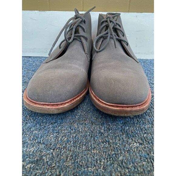 Arizona Jean Co men 12 tie ankle dress boots grey w/brown accents. main image 4